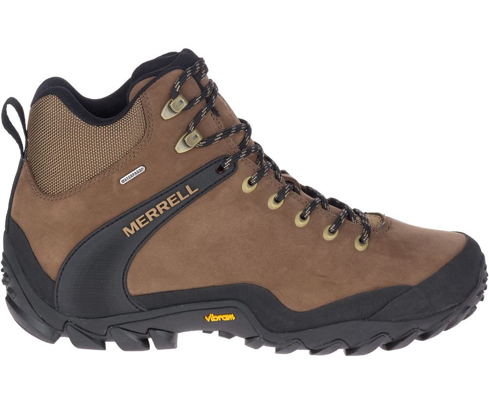 Merrell Vandrestøvler Herre - Chameleon 8 Læder Mid Waterproof - Brune/Sort - EKS071864